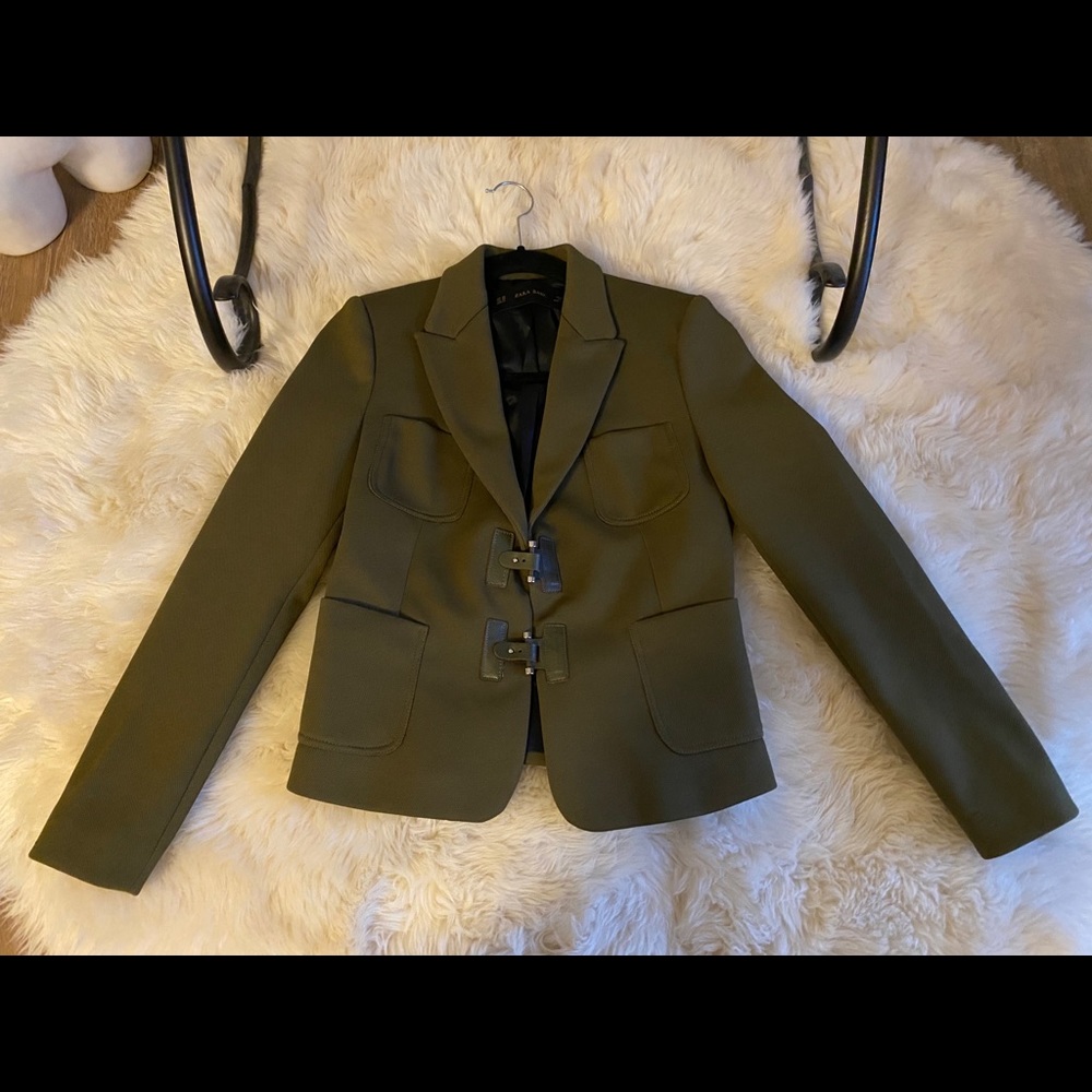 ZARA Basic Khaki Textured Blazer XS